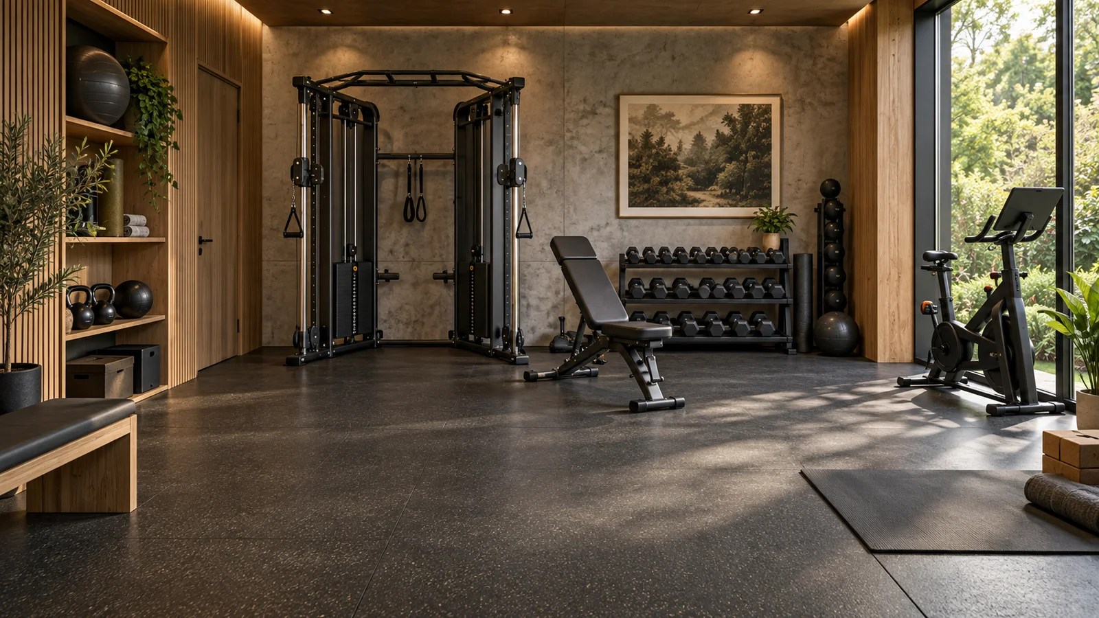 Concept visualization of a compact premium home gym